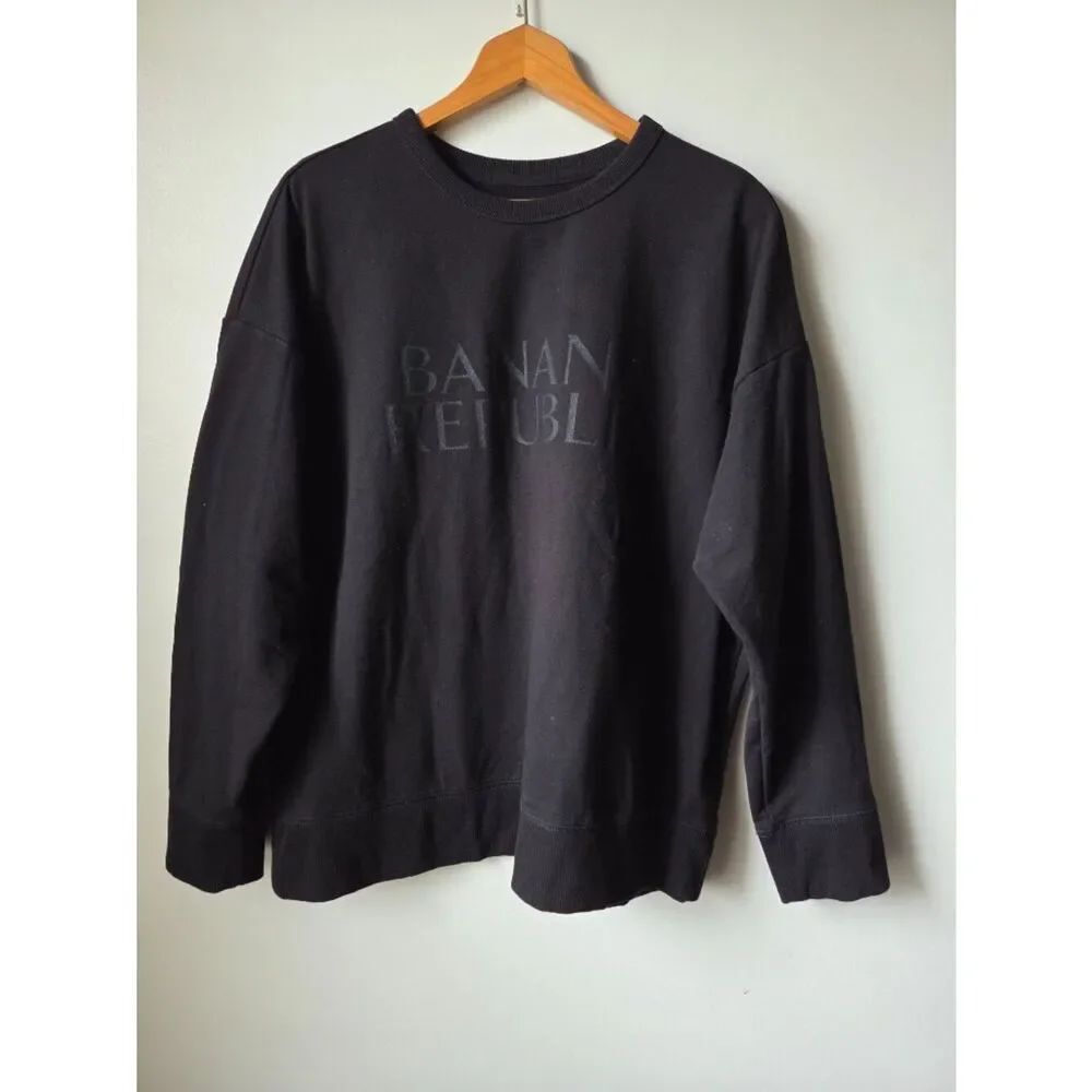 EUC BANANA REPUBLIC BLACK PULLOVER SWEATER SIZE LARGE WOMENS